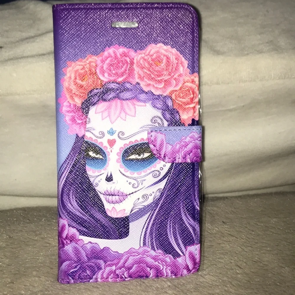 6/$20 New Sugar Skull iPhone 6 Plus wallet case
